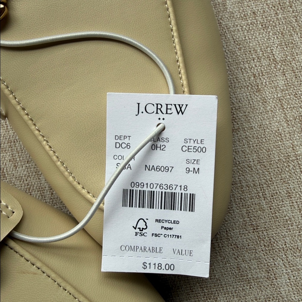 J. Crew Women's Cream Mules with Gold Accent - Picture 4 of 5